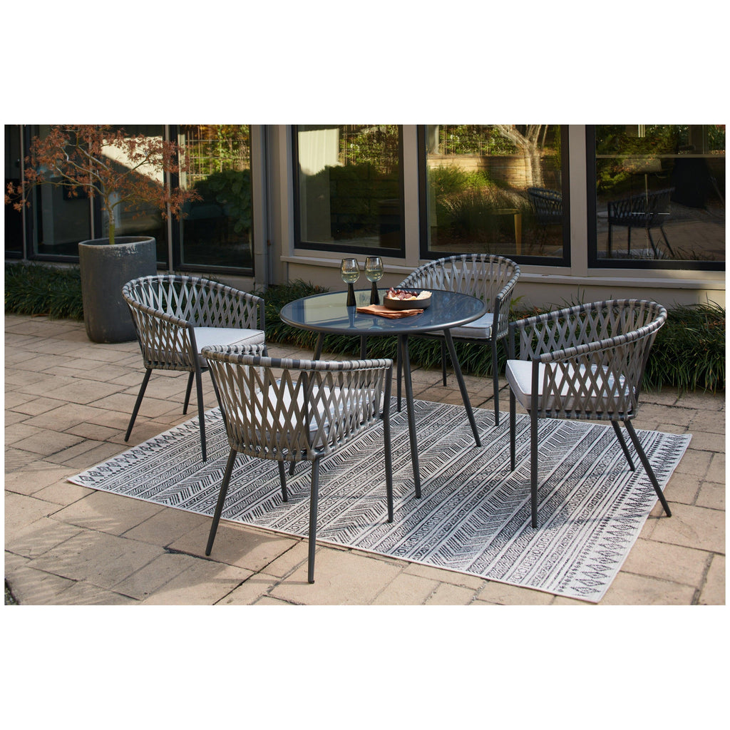 Palm Bliss Outdoor Dining Table with 2 Chairs Ash-P372P1