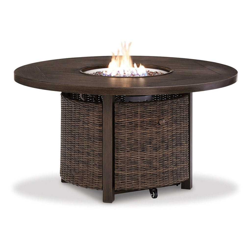 Paradise Trail Outdoor Fire Pit Table with 4 Lounge Chairs Ash-P750P7