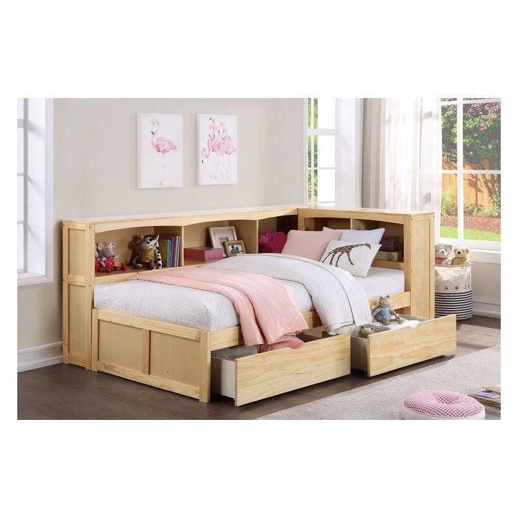 (4) Twin Bookcase Corner Bed with Storage Boxes B2043BC-1BCT*