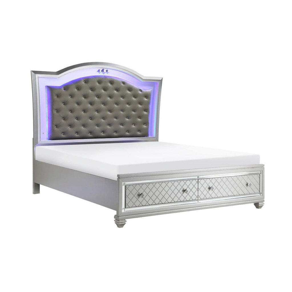 (3) California King Platform Bed with Footboard Storage 1430K-1CK*
