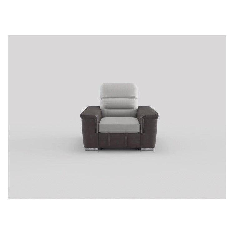 CHAIR W/ PULL-OUT OTTOMAN, TWO TONE 100% POLYESTER 9808-1