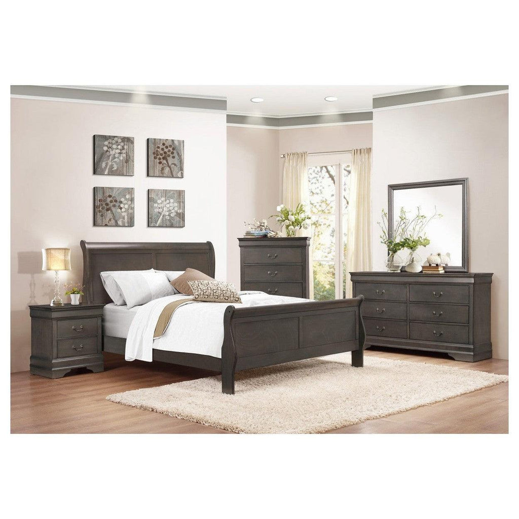 (2) CAL KING BED, STAINED GREY 2147KSG-1CK*