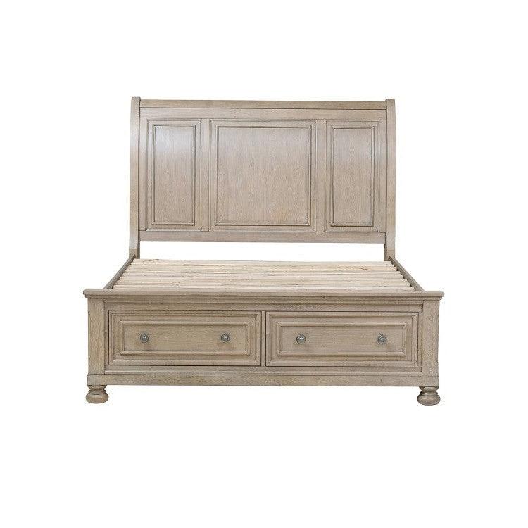(3) QUEEN SLEIGH BED W/ FOOTBOARD STORAGE 2259GY-1*