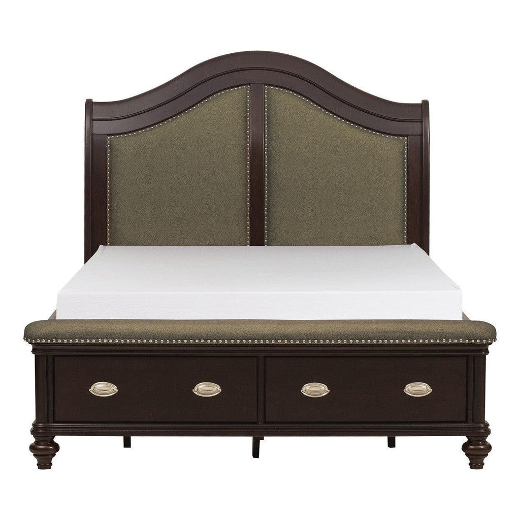 (3) QUEEN BED W/ FOOTBOARD STORAGES 2615DC-1*