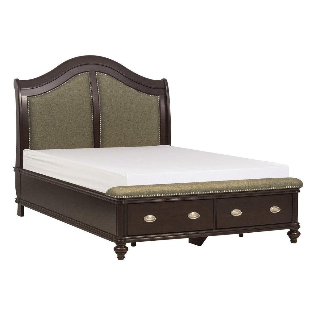 (3) QUEEN BED W/ FOOTBOARD STORAGES 2615DC-1*