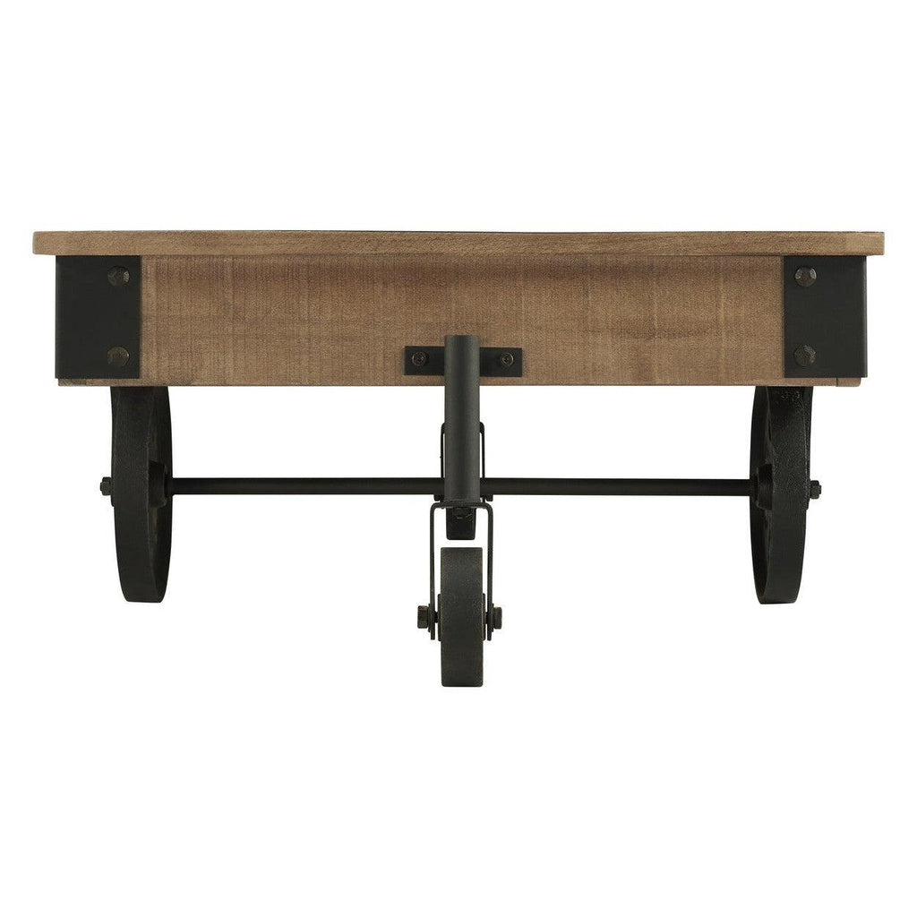 COCKTAIL TABLE ON WHEELS, SOLID WOOD 3228-30