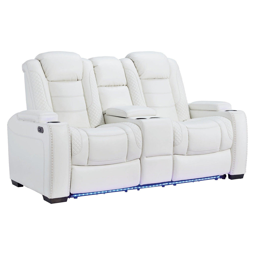 Party Time Power Reclining Loveseat with Console Ash-3700418