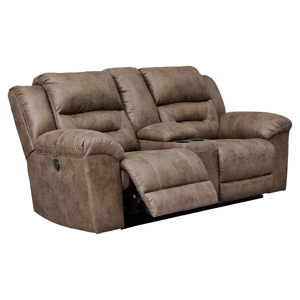 Stoneland Power Reclining Loveseat with Console Ash-3990596