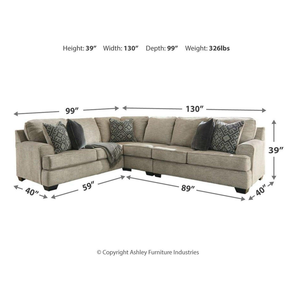 Bovarian 3-Piece Sectional Ash-56103S4