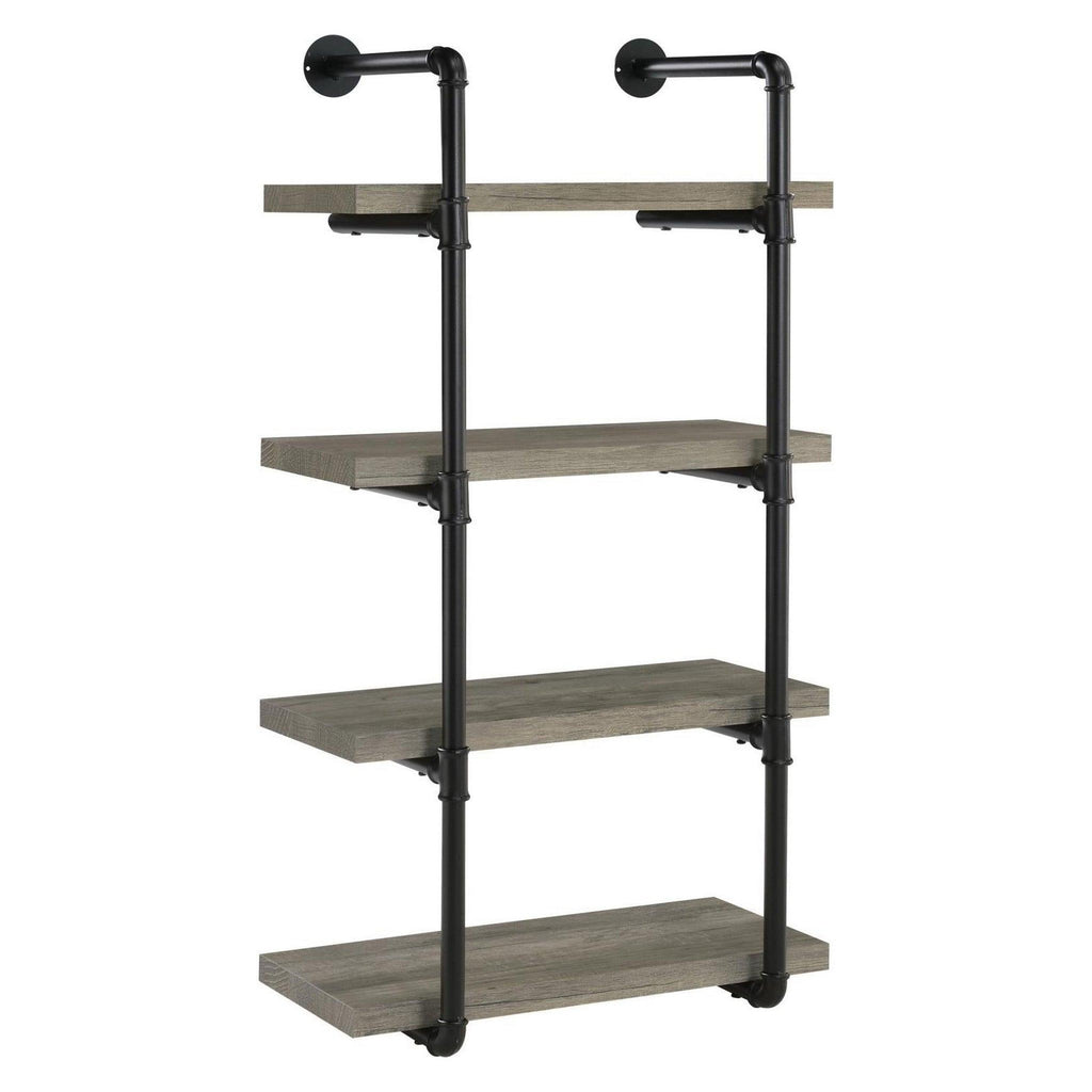 Elmcrest 24-inch Wall Shelf Black and Grey Driftwood 804416