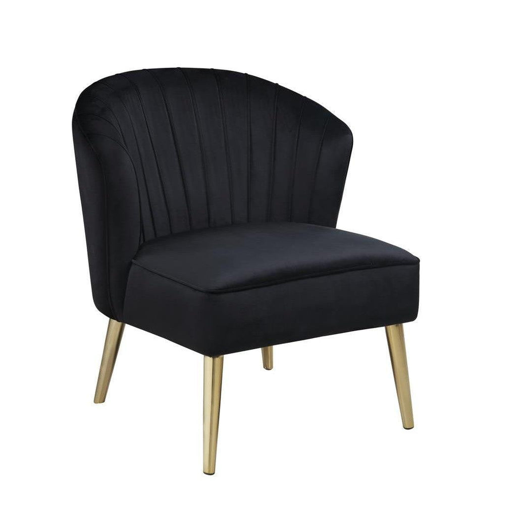 Upholstered Accent Chair with Tapered Legs Black 903030