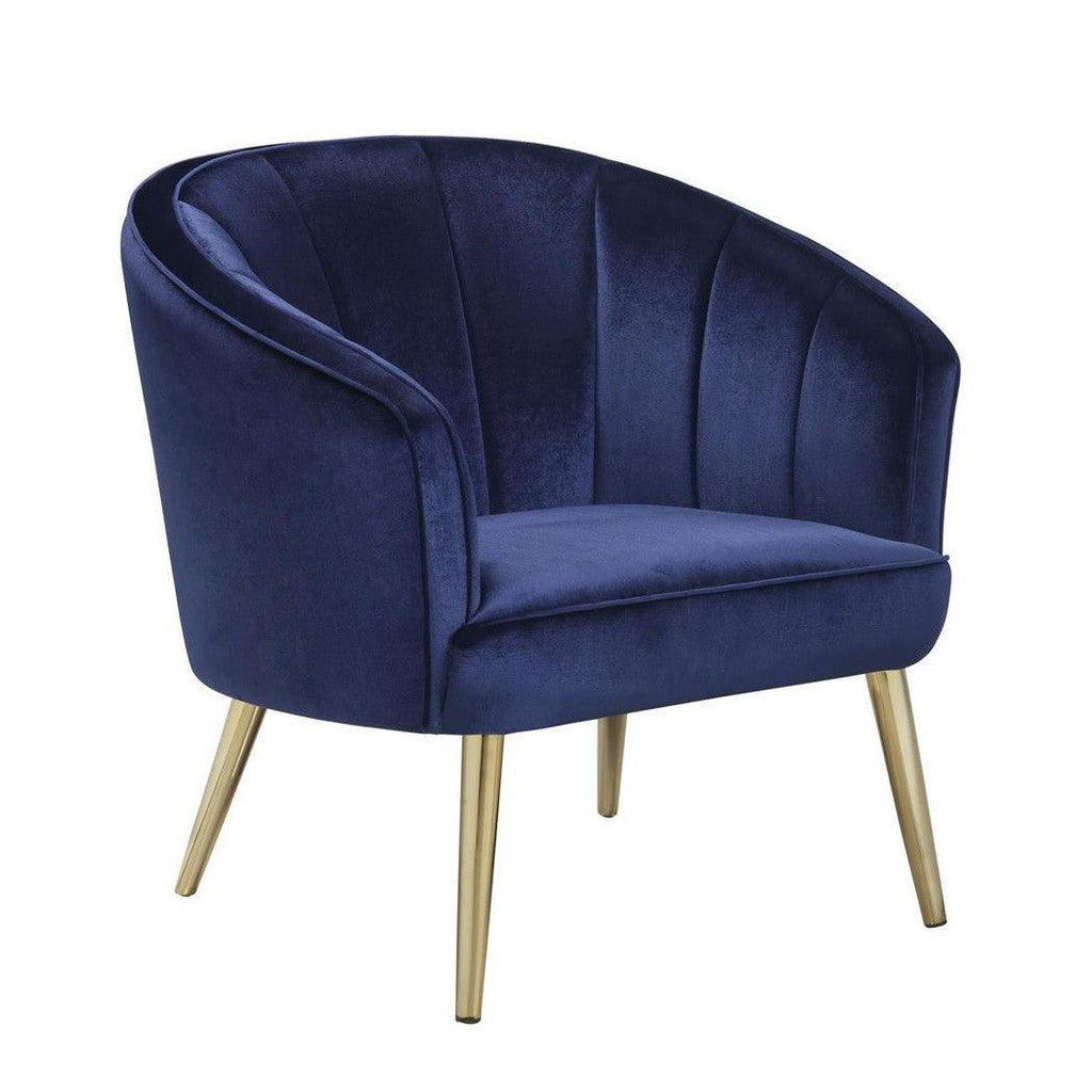 Upholstered Sloped Arm Accent Chair Blue 903034