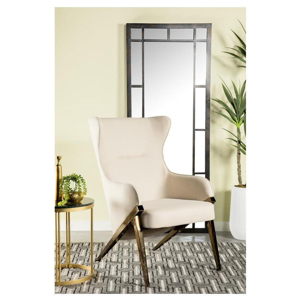 Walker Upholstered Accent Chair Cream and Bronze 903052