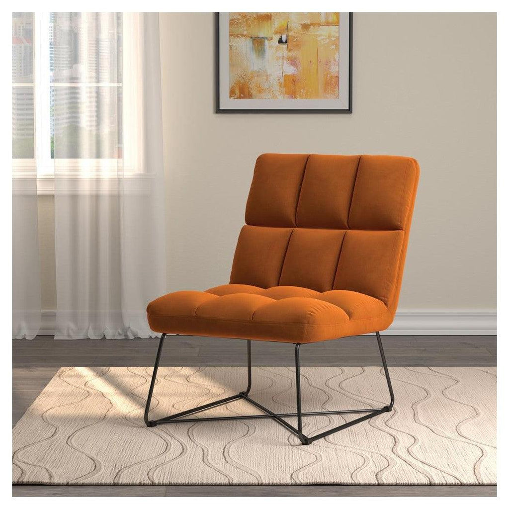 Lux Armless Upholstered Accent Chair Burnt Orange 903836