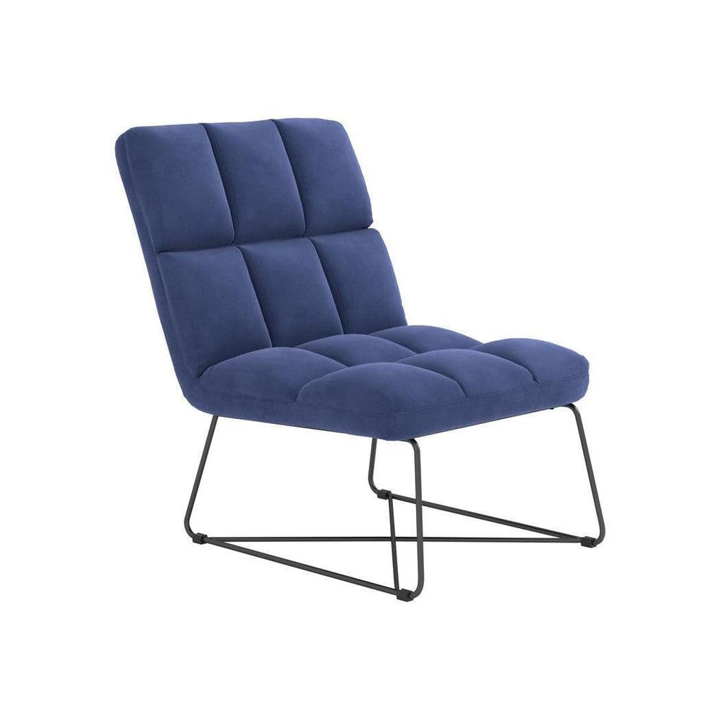 Lux Armless Upholstered Accent Chair Midnight Blue 903838