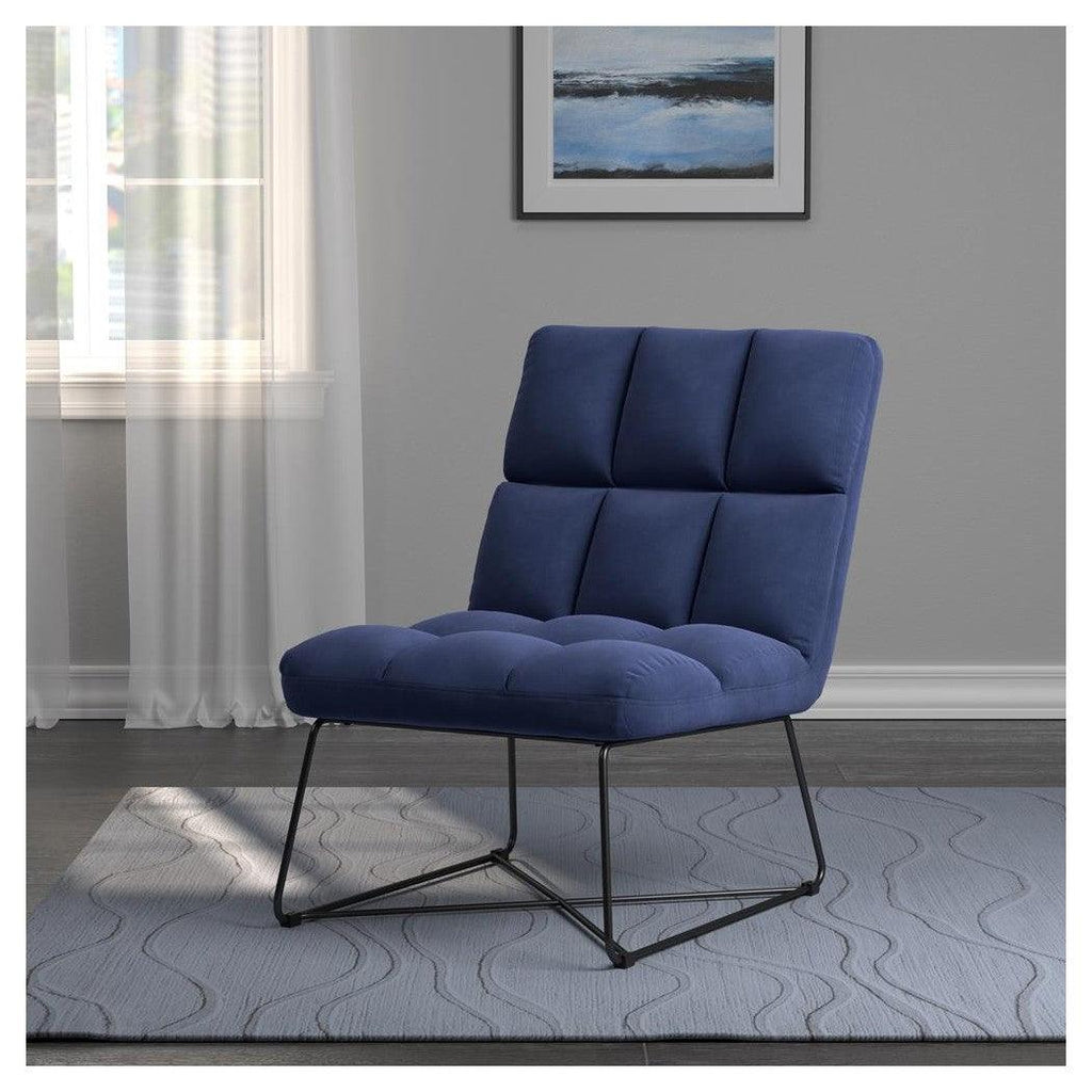 Lux Armless Upholstered Accent Chair Midnight Blue 903838