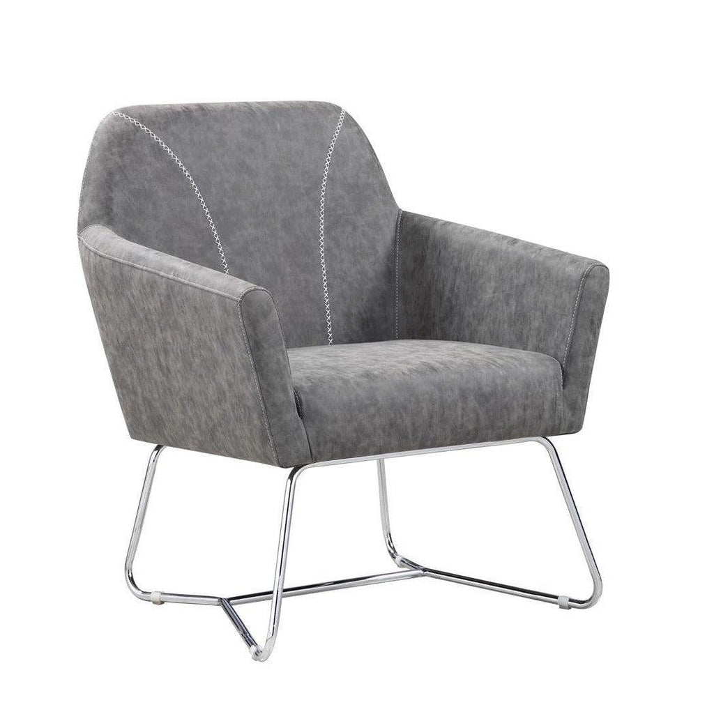 Sloped Arm Upholstered Accent Chair Grey 903850