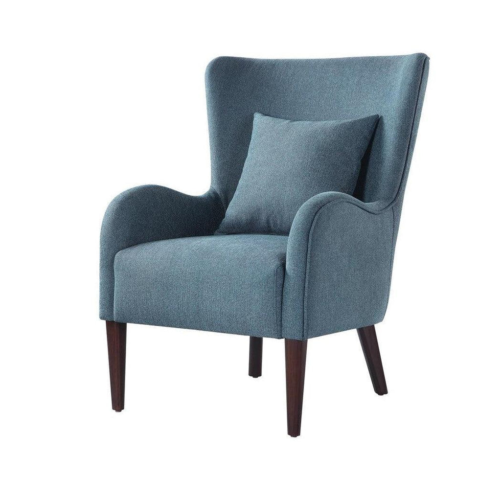 Curved Arm Upholstered Accent Chair Blue 903963