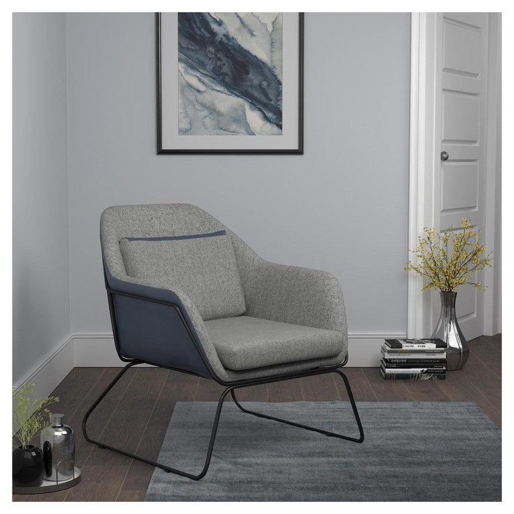Cody Metal Sled Leg Accent Chair Grey and Blue 903980