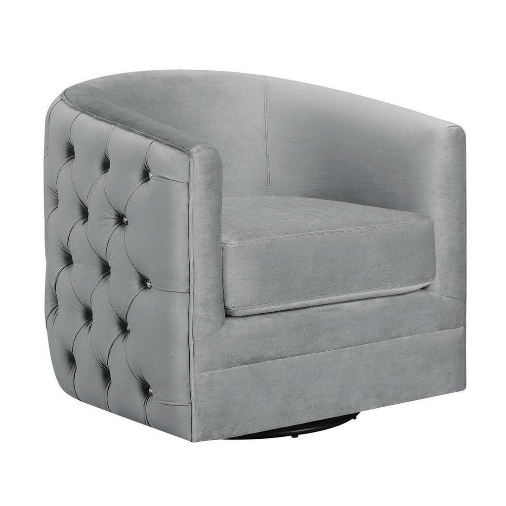 Upholstered Swivel Accent Chair Grey 904087