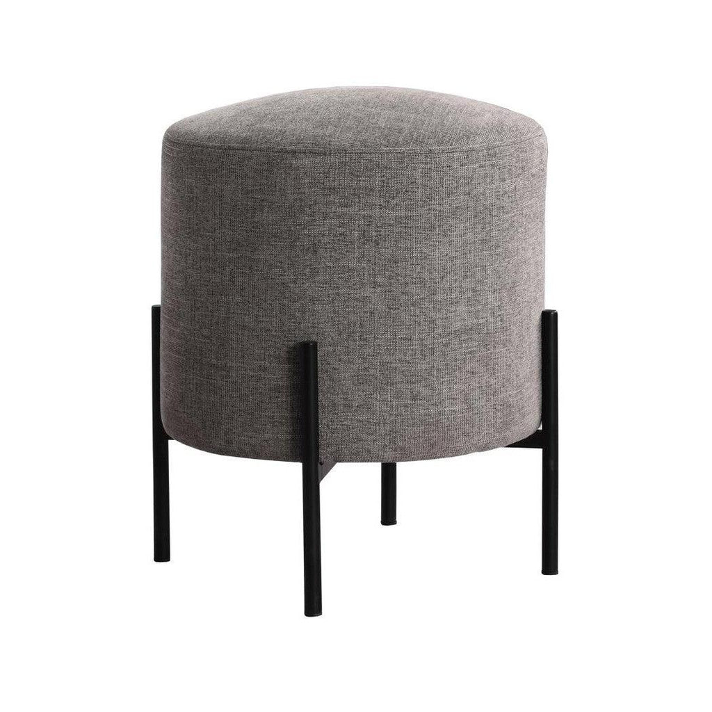 Round Upholstered Ottoman with Metal Legs 905497
