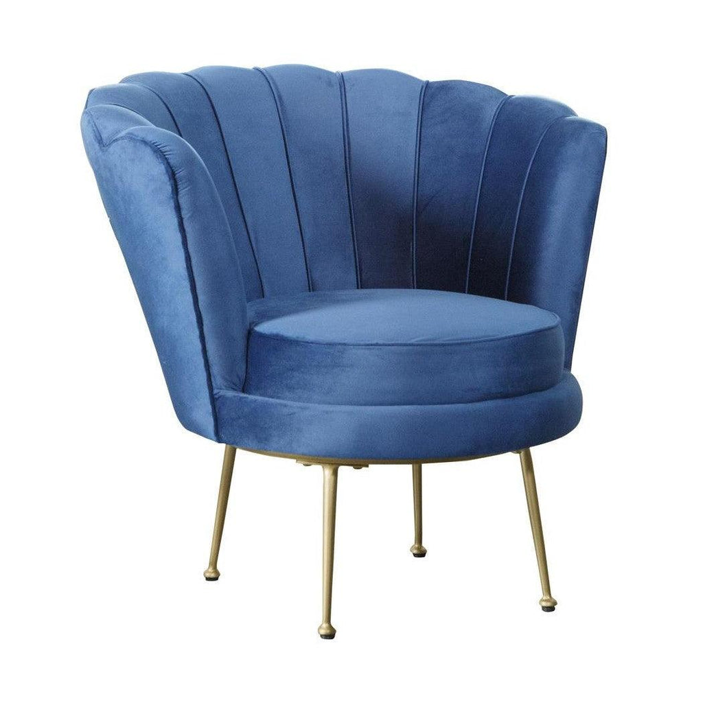 Channeled Tufted Barrel Accent Chair Blue 905547