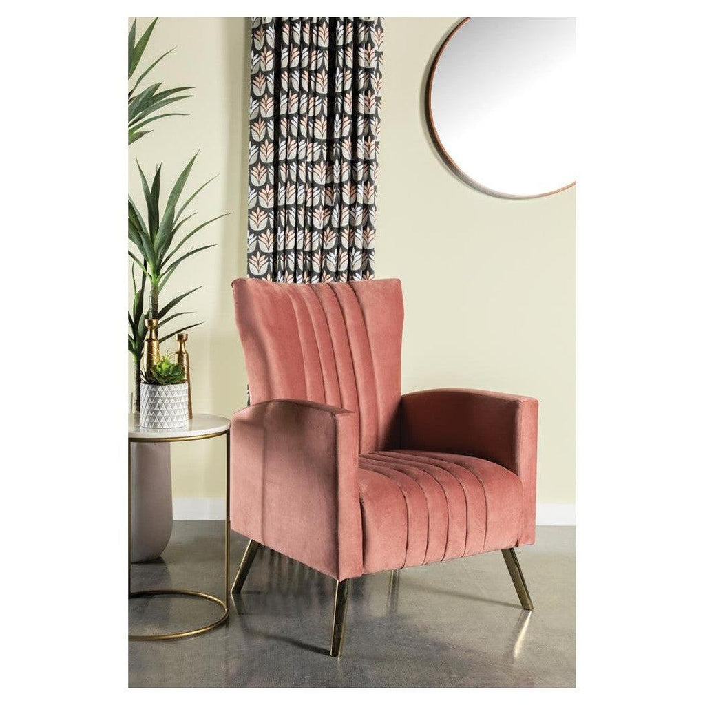 Channeled Tufted Upholstered Accent Chair Rose 905604