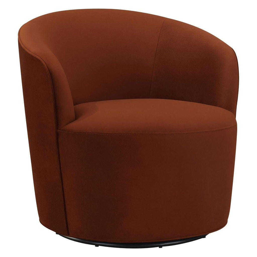 Joyce Sloped Arms Swivel Chair Burnt Orange 905631