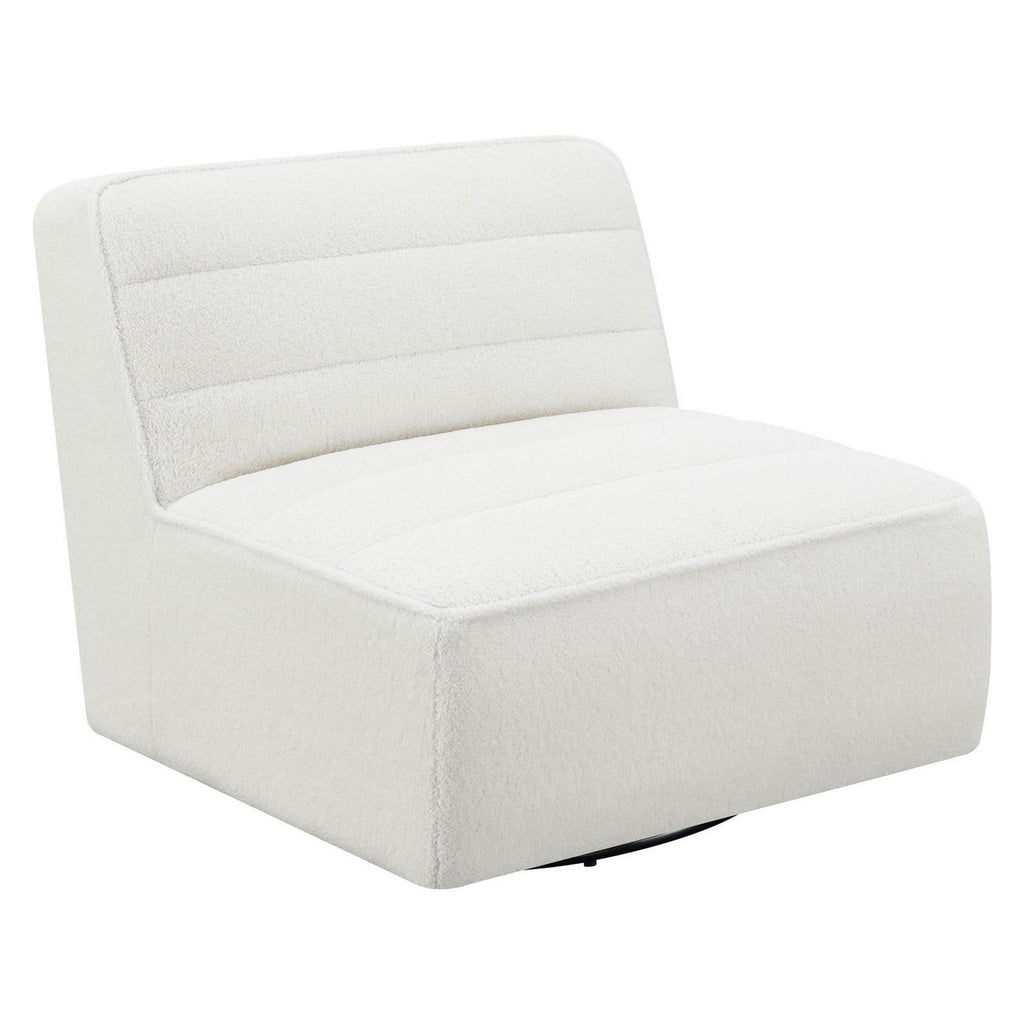 Cobie Upholstered Swivel Armless Chair Natural 905723