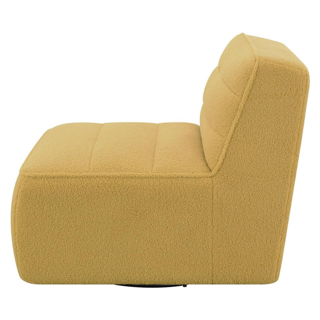 Cobie Upholstered Swivel Armless Chair Mustard 905724