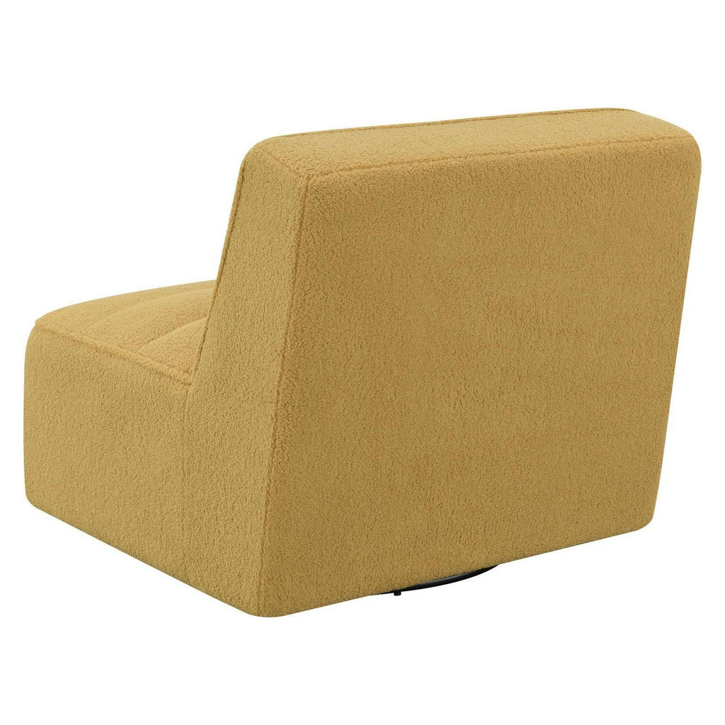 Cobie Upholstered Swivel Armless Chair Mustard 905724