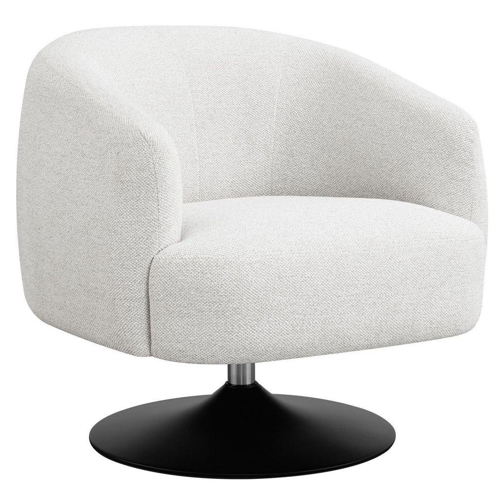 Dave Upholstered Swivel Accent Chair Beige and Matte Black 905739