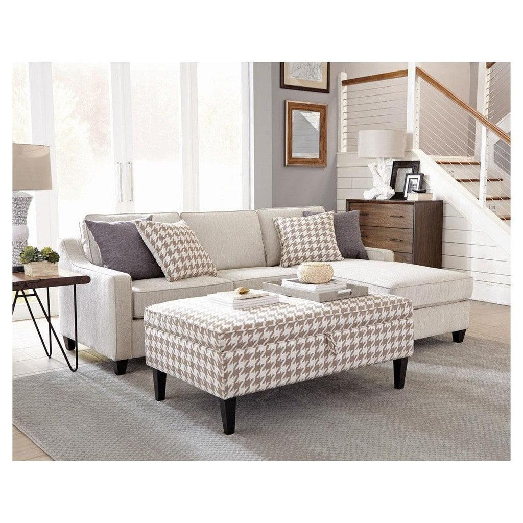 McLoughlin Upholstered Storage Ottoman Beige and White 910204