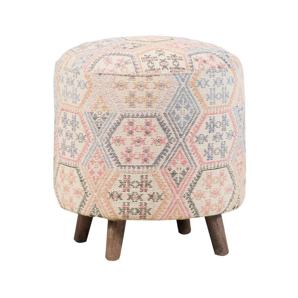 Naomi Pattern Round Accent Stool Multi-color 915150