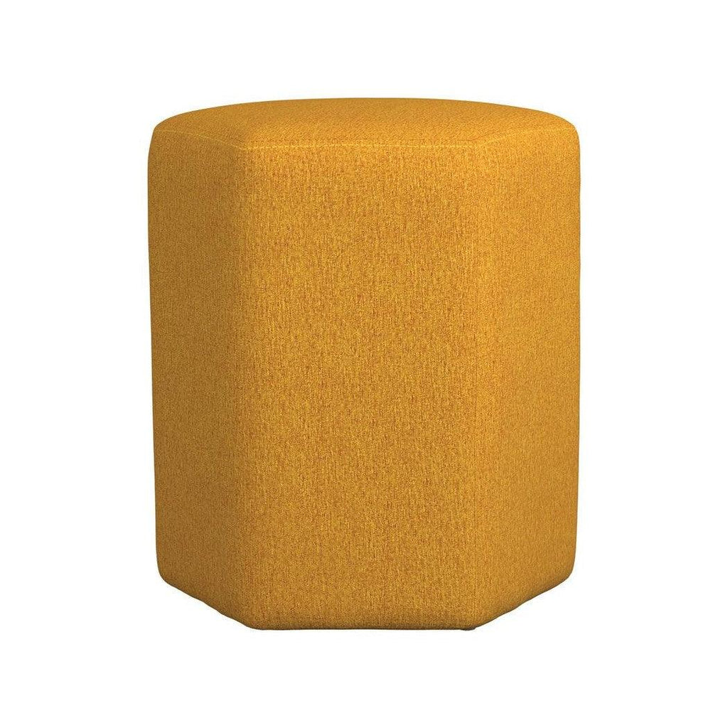 Hexagonal Upholstered Stool Yellow 918515