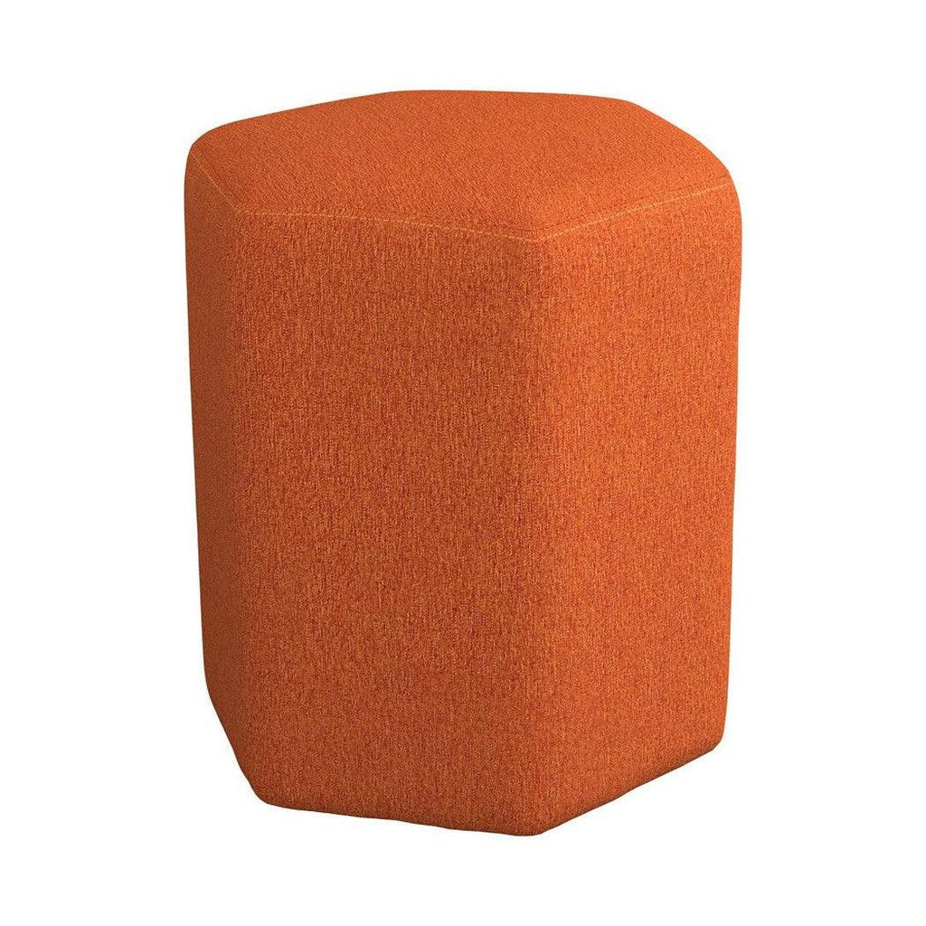Hexagonal Upholstered Stool Orange 918516