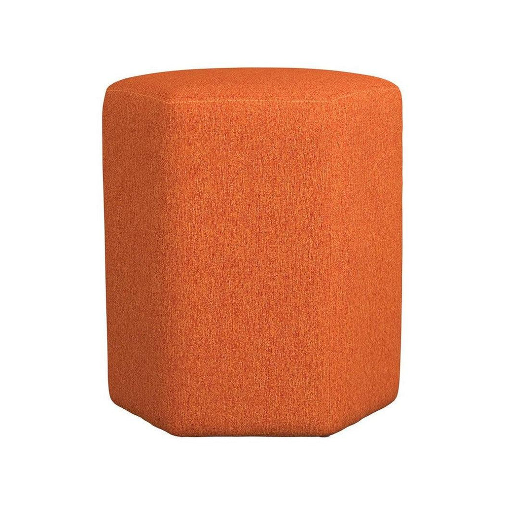 Hexagonal Upholstered Stool Orange 918516