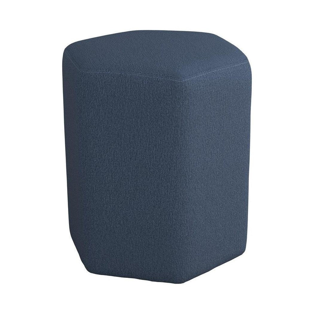 Hexagonal Upholstered Stool Blue 918517