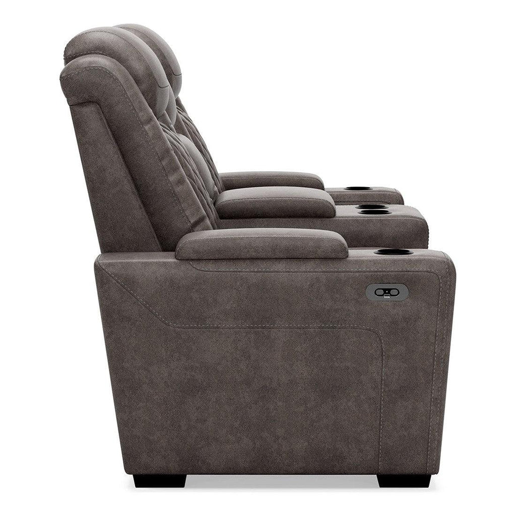 HyllMont Power Reclining Loveseat with Console Ash-9300318