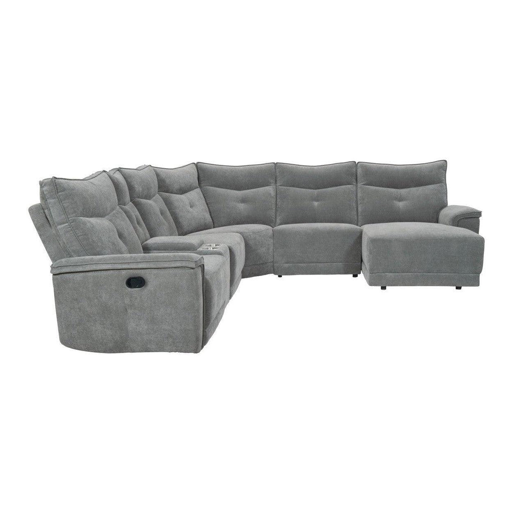 (6)6-Piece Modular Reclining Sectional with Right Chaise 9509DG*6LR5R