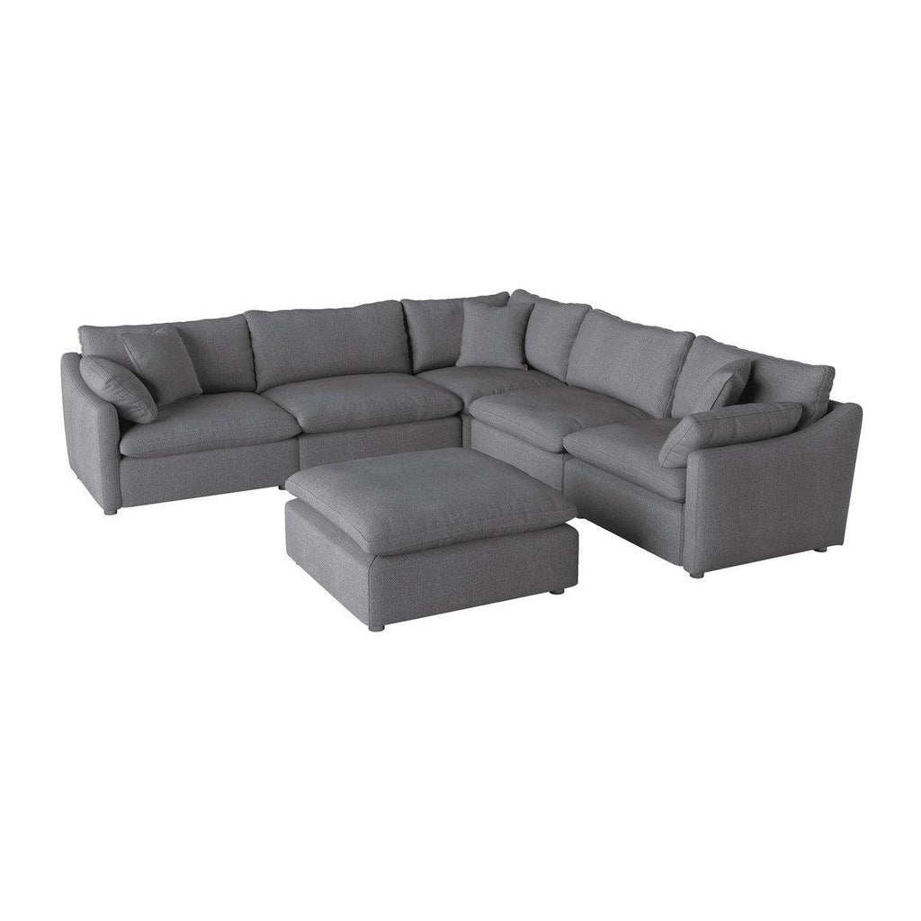 (6)6-Piece Modular Sectional with Ottoman 9544GY*6OT