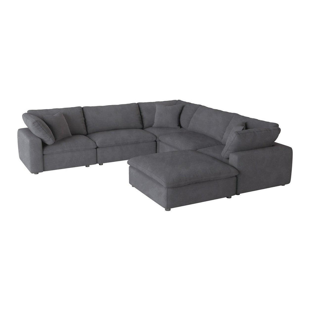 (6)6-Piece Modular Sectional with Ottoman 9546GY*6OT