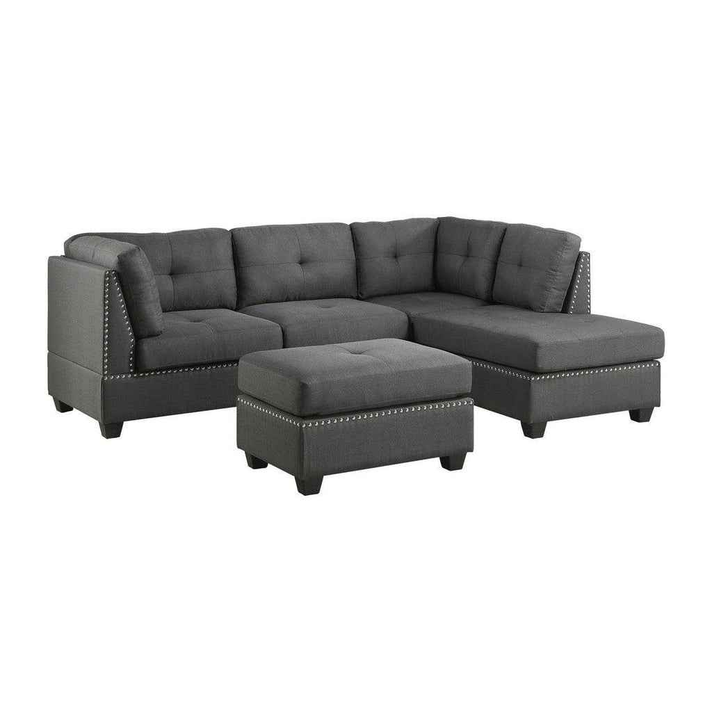 (3)3-Piece Sectional with Ottoman 9566DG*3OT