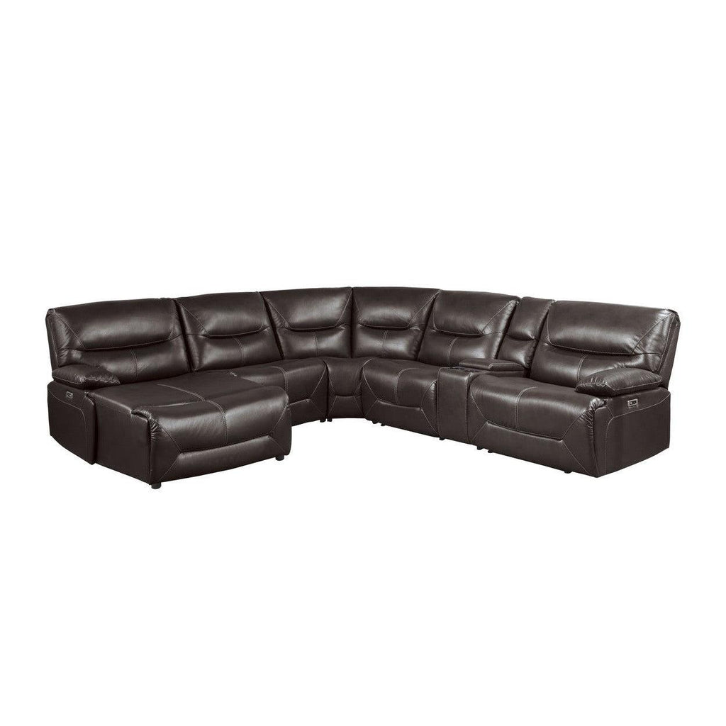 (6)6-Piece Power Reclining Sectional with Left Chaise 9579BRW*6LCRRPW