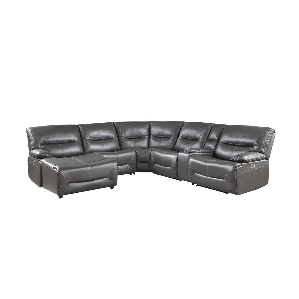 (6)6-Piece Power Reclining Sectional 9579GRY*6LCRRPW