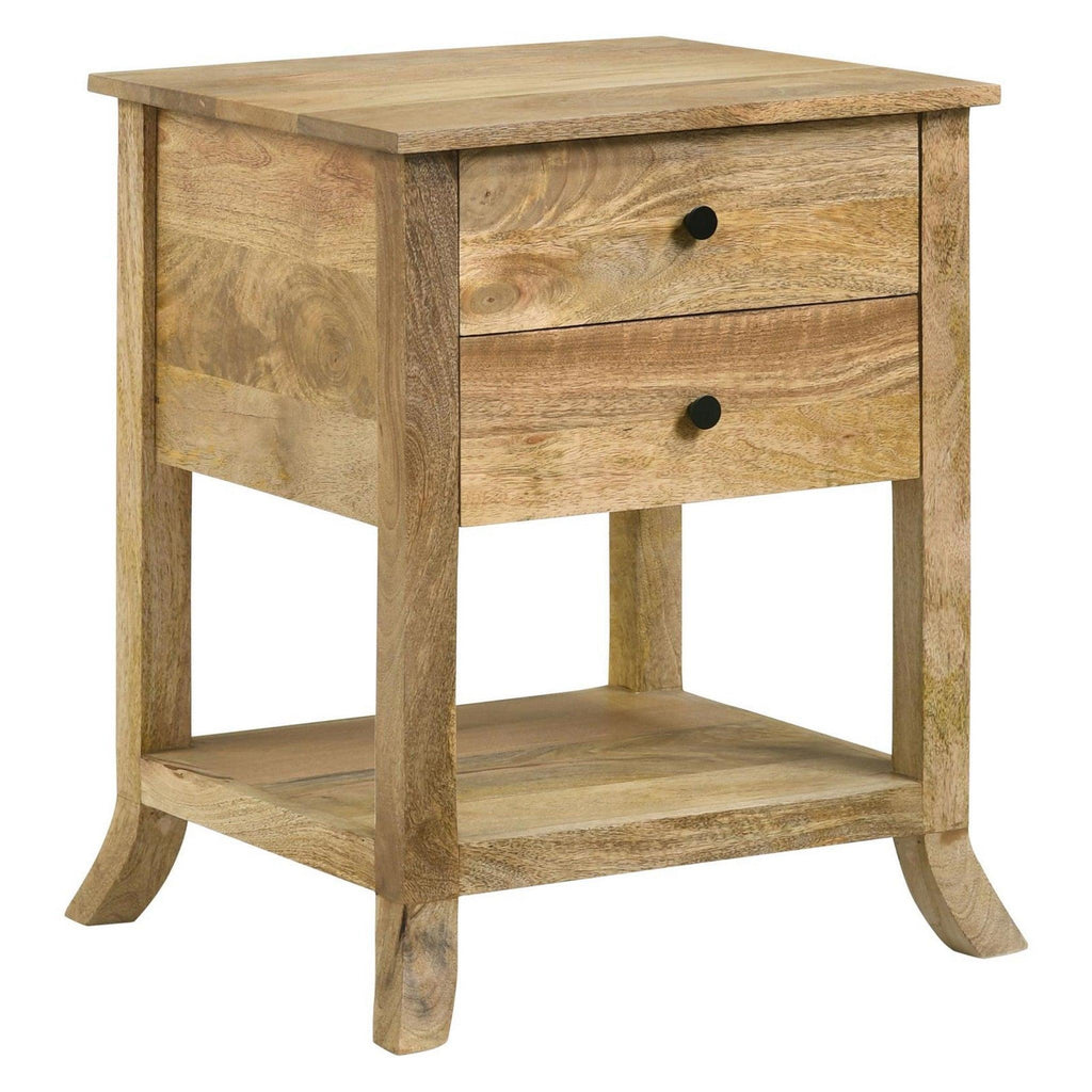Russo 2-drawer Accent Table with Open Shelf Natural Mango 959550