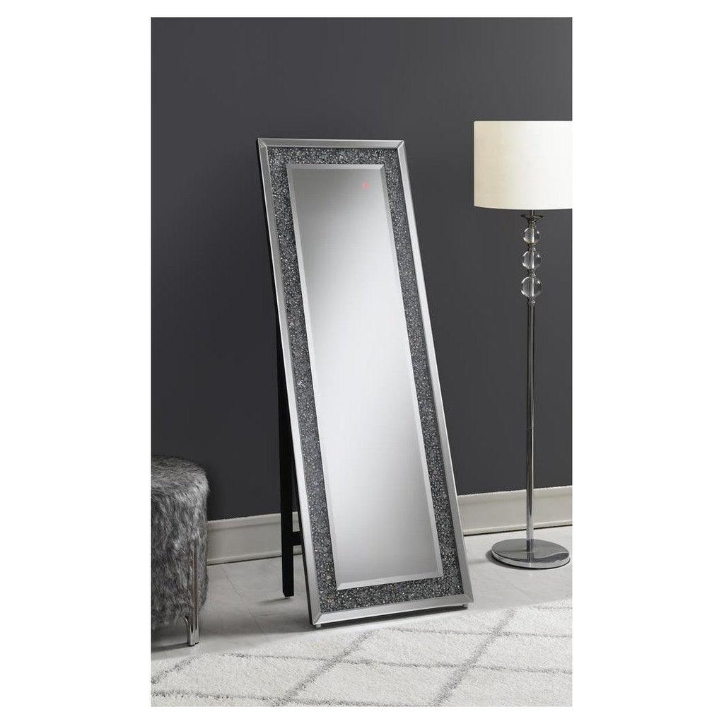 Carisi Rectangular Standing Mirror with LED Lighting Silver 961427