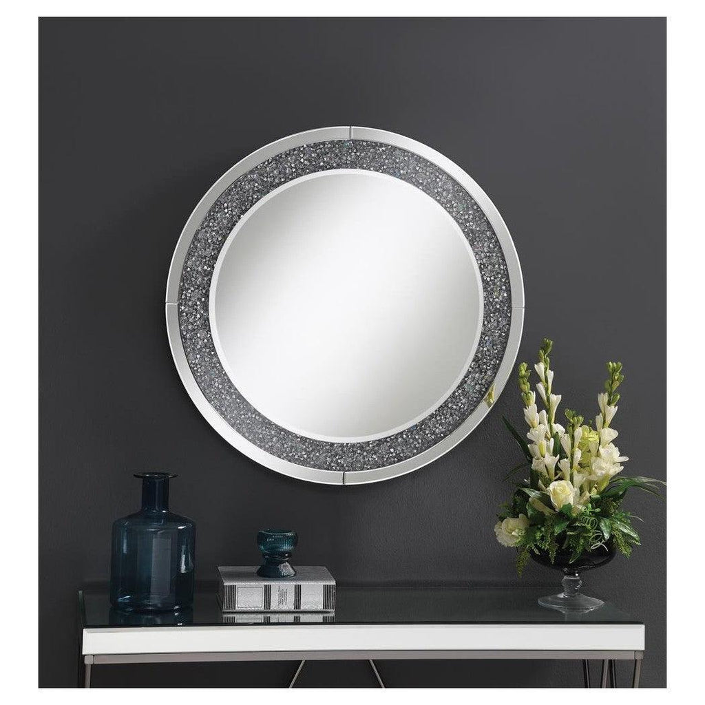 Lixue Round Wall Mirror with LED Lighting Silver 961428
