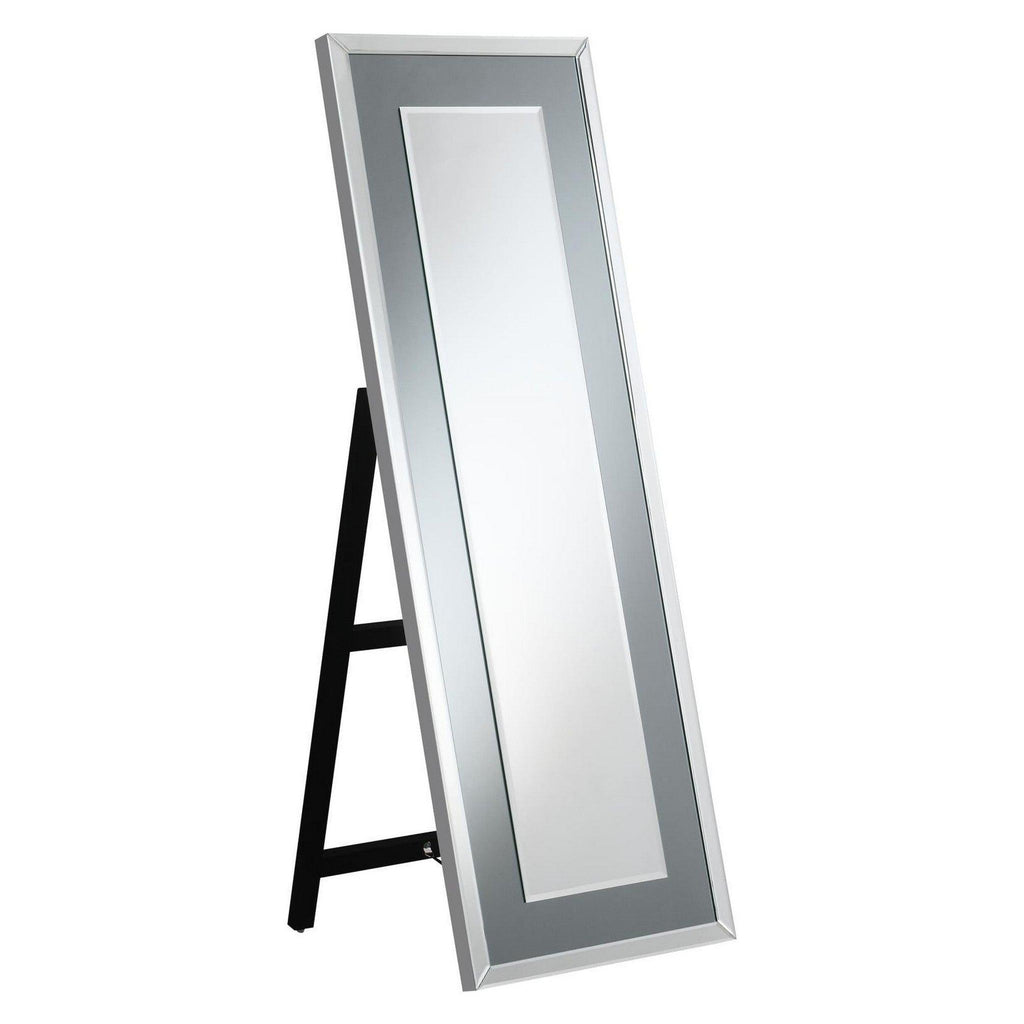 Rectangular Cheval Mirror with LED Light Silver 962898