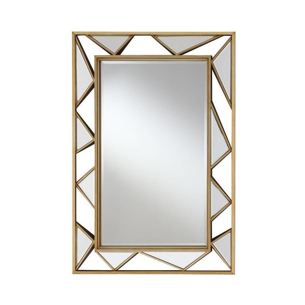 Rhonda Rectangular Geometric Wall Mirror Gold 962948